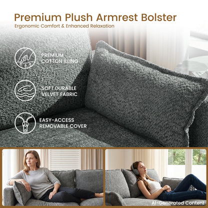 102.3" Cloud Couch Sectional, L Shaped Modular Sectional Sofa, 4-Seat Deep Seat Chenille Couch for Living Room, Bedroom, Apartment, Light Gray